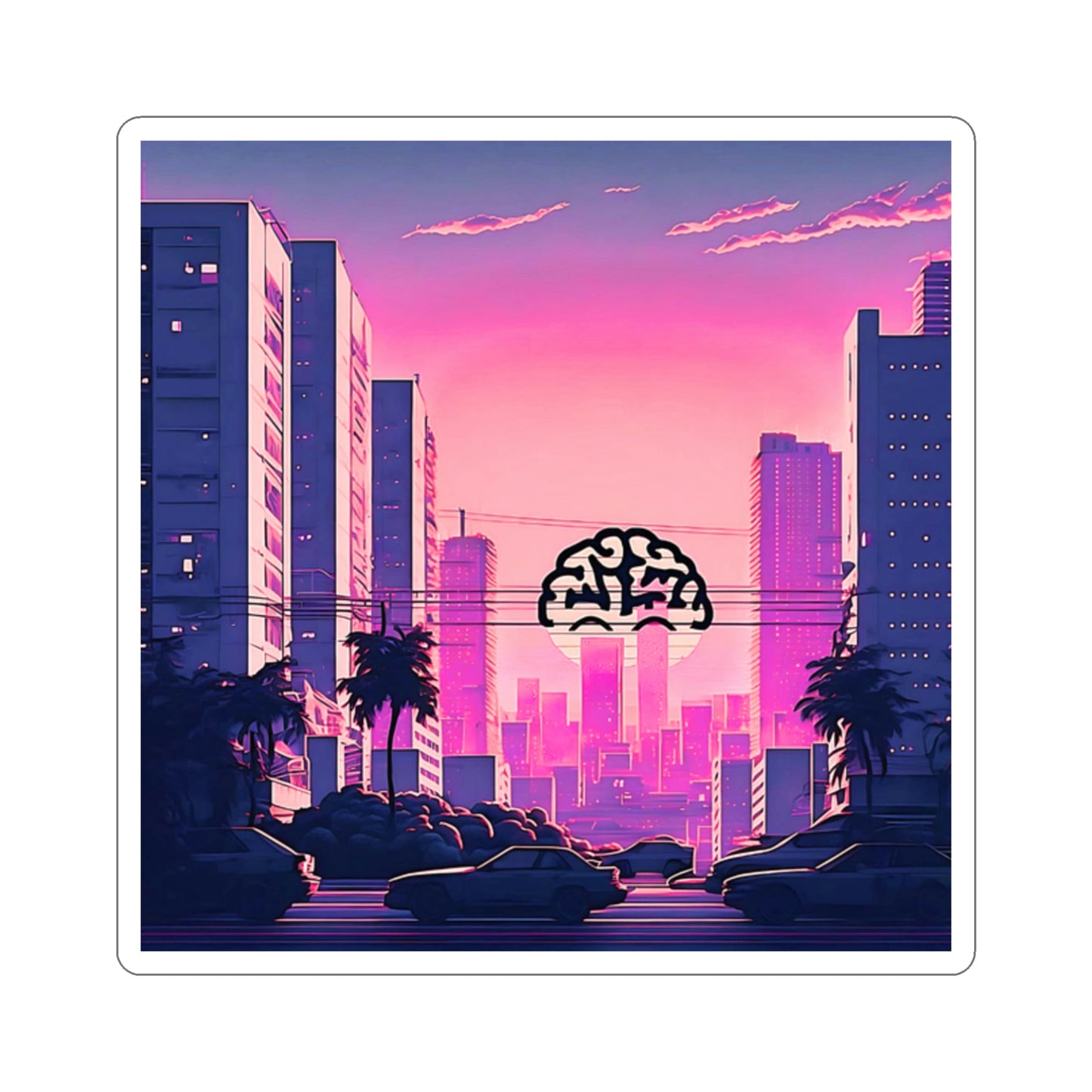 My Brain Down Town Sticker