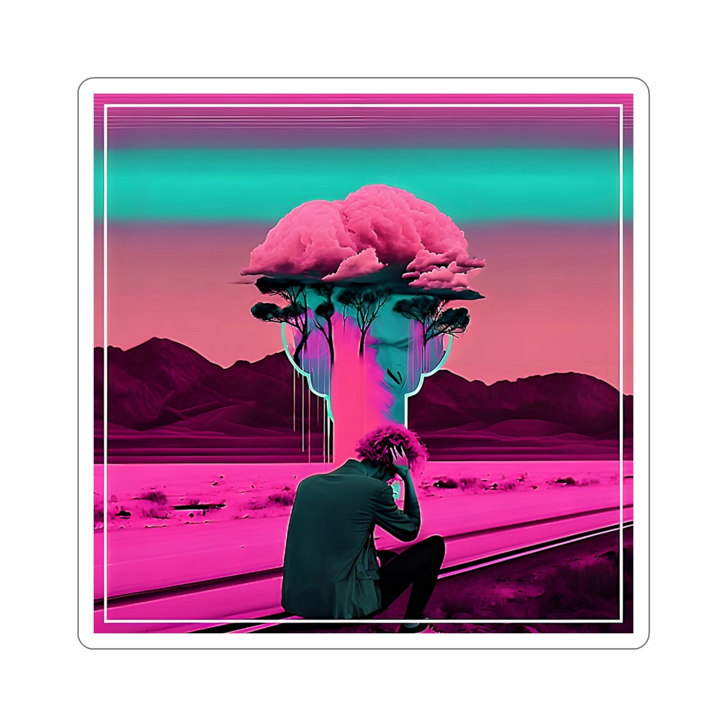 Depression (Vaporwave Style) Sticker